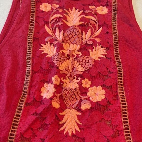 Free people women’s tank top red orange pineapples size XS-S See measurements. - Picture 2 of 7